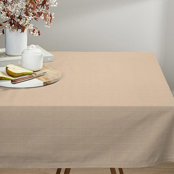 Dekostoff Gitter-Karo recycelt – dunkelbeige, image number 7