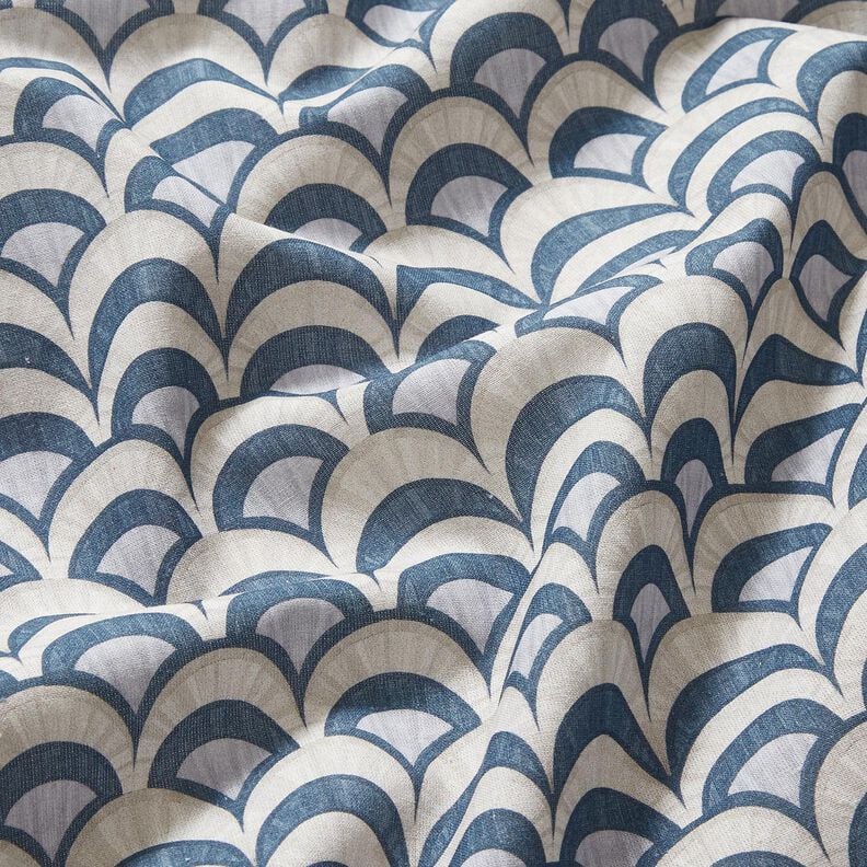 Baumwollstoff Popeline elegante Bögen – blaugrau/helltaupe, image number 2