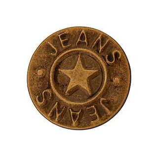 Jeanspatentknopf Stern – altgold metallic, 