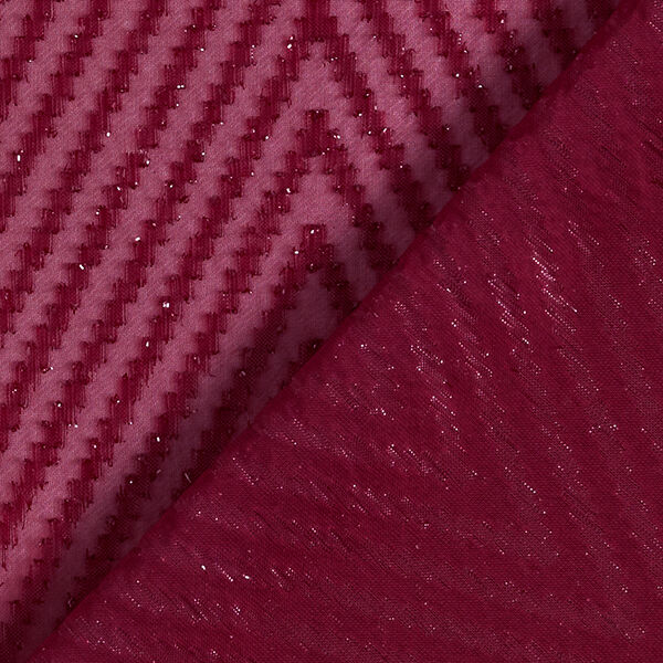 Chiffon ZickZack Glitzer – bordeauxrot, image number 4