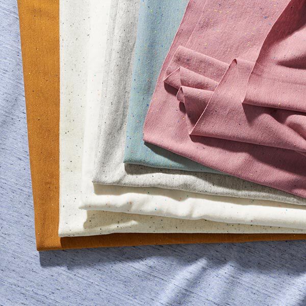 Baumwolljersey Melange Konfetti – weiss | Reststück 50cm