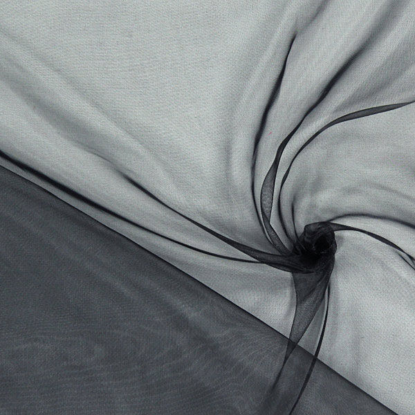 Organza – schwarz | Reststück 50cm