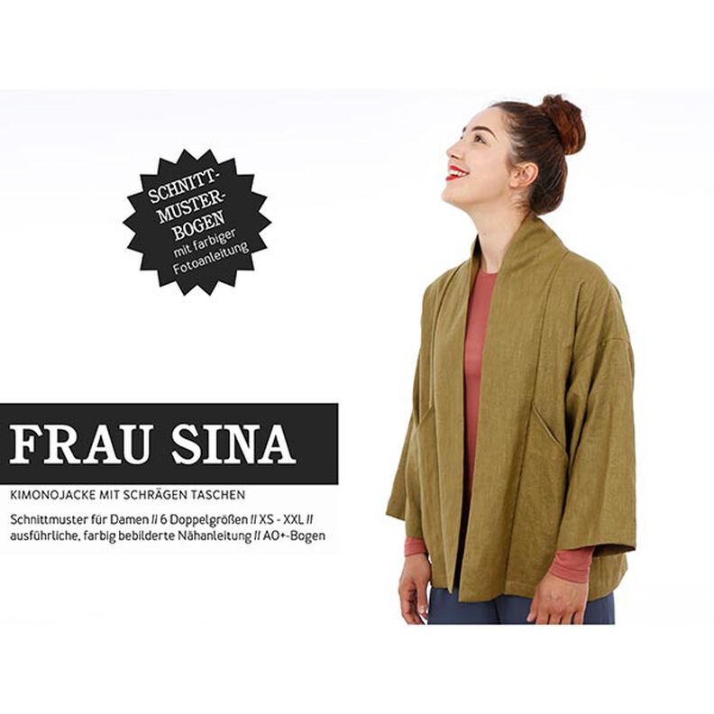 FRAU SINA - Kimonojacke mit schrägen Taschen | Studio Schnittreif | XS-XXL,  image number 1