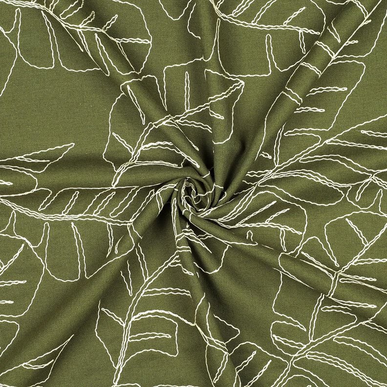 Leinen-Mix Bananenbl&auml;tter &ndash; oliv,  image number 3