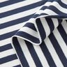 French Terry Sommersweat garngefärbte Streifen – wollweiss/marineblau,  thumbnail number 3
