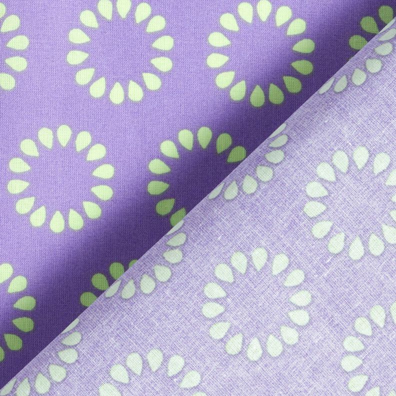 Beschichtete Baumwolle bunte Kreise – lavendel/maigrün, image number 4