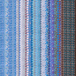 GOTS Baumwollbatist Mustermix Farbverlauf | TCC x LOOKS by Wolfgang Joop – blau/dunkelbraun, 