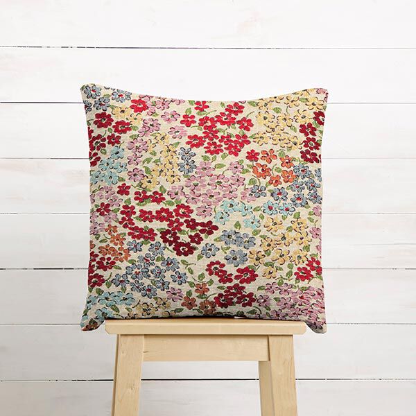 Dekostoff Gobelin Blumenpracht – hellbeige/rot,  image number 7
