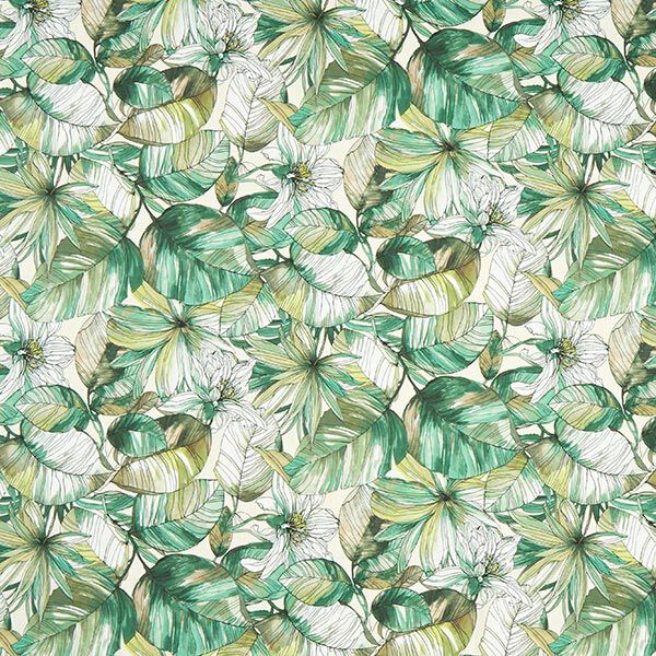 Outdoorstoff Canvas Aquarell Blätter – grün,  image number 1