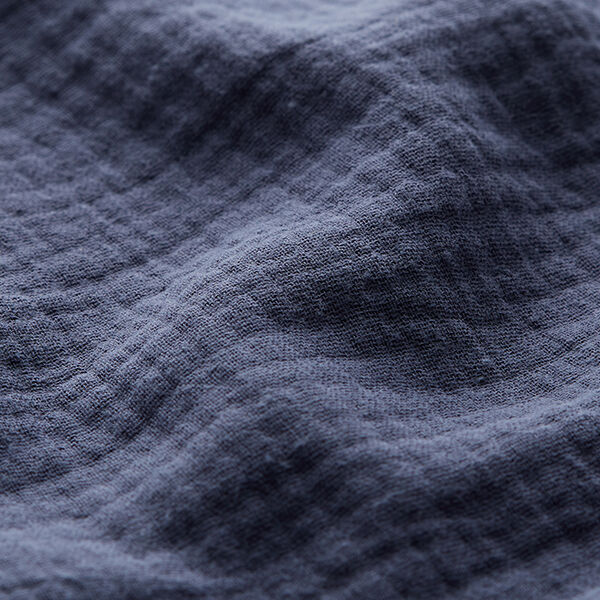 Musselin/ Doppel-Krinkel Gewebe – jeansblau