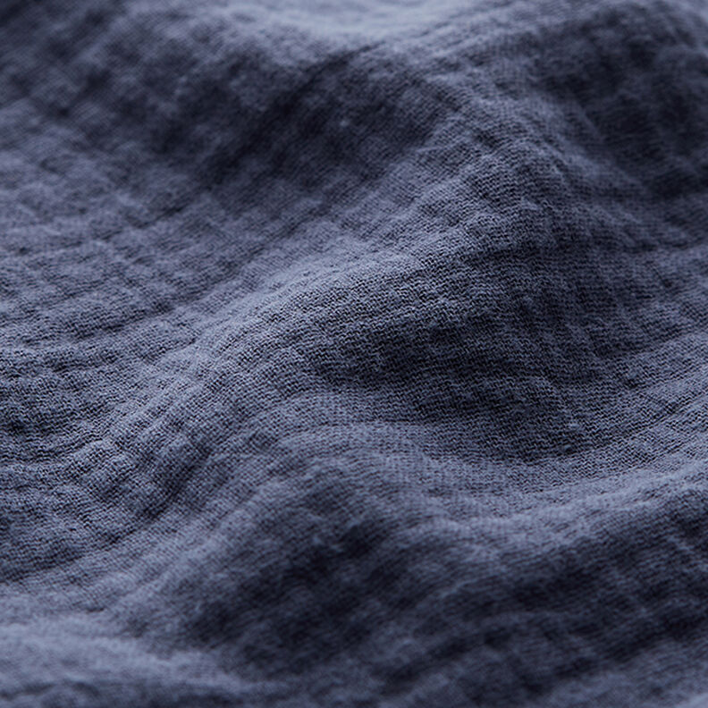 Musselin/ Doppel-Krinkel Gewebe – jeansblau,  image number 3