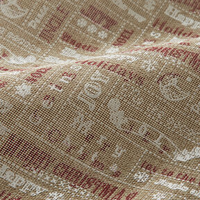 Dekostoff Jute-Look Weihnachtscollage – düne/weiss, 