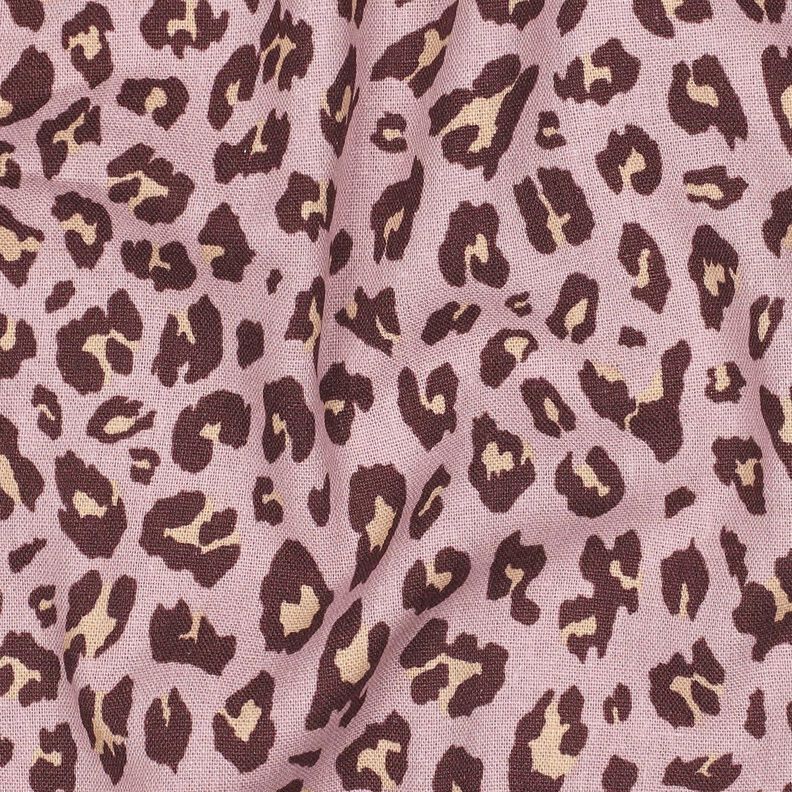 Viskose-Leinen-Mix Leo Print | Poppy Fabrics – hellaltrosa/aubergine,  image number 2