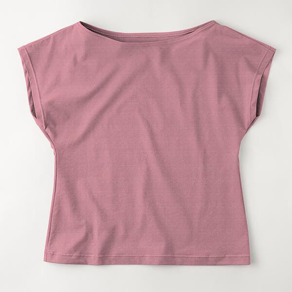 Baumwolljersey Medium Uni – dunkles altrosa,  image number 8