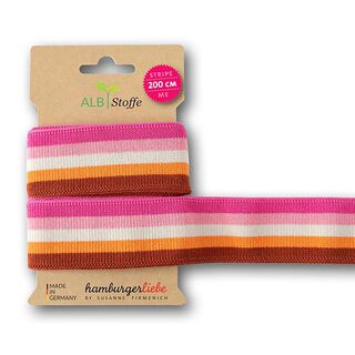 Bio-Jacquardband Stripe Me Icon  [200 cm | 3,5 cm] | Albstoffe – pink/orange, 