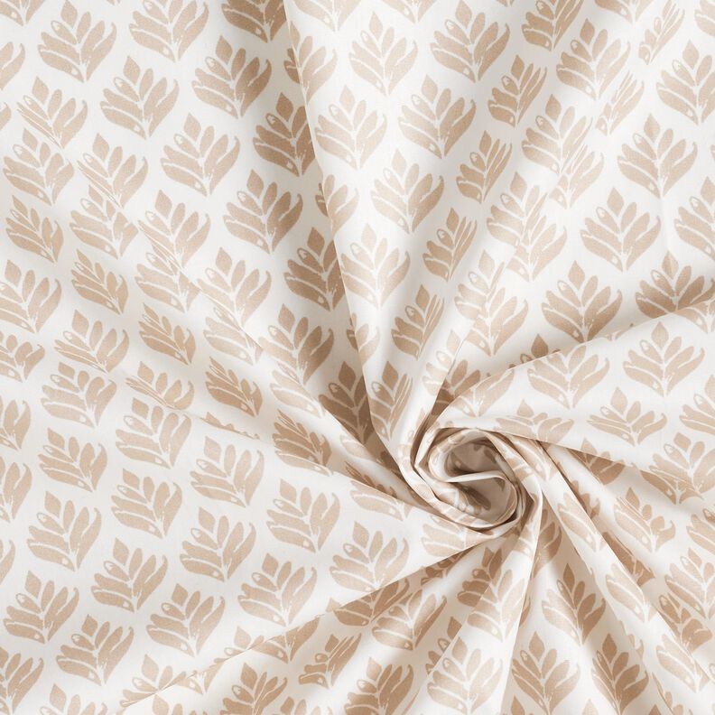 Beschichtete Baumwolle abstrakte Fächer – weiss/cashew, image number 3