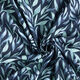 Musselin/ Doppel-Krinkel Gewebe Aquarell Blätter Digitaldruck – marineblau,  thumbnail number 3