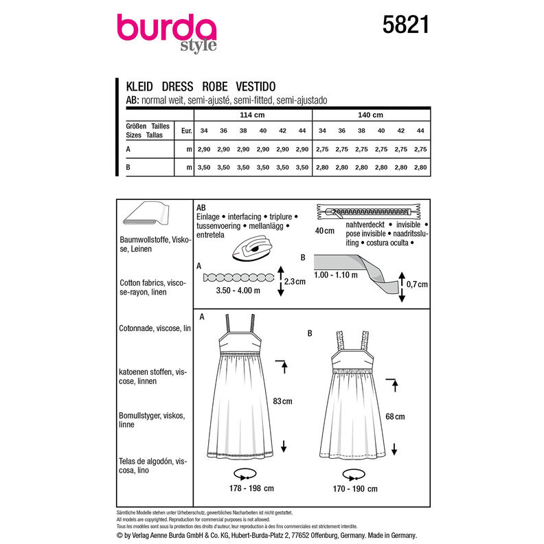 Kleid | Burda 5821 | 34-44,  image number 9