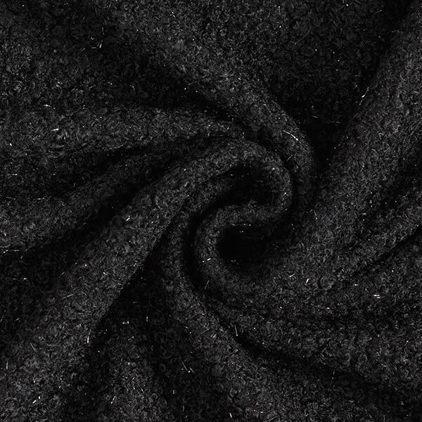 Strick Bouclé Glanzfäden – schwarz, image number 1