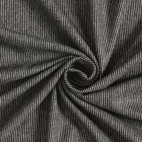Hosenstoff Woll-Mix Melange-Streifen – schwarz/weiss, 