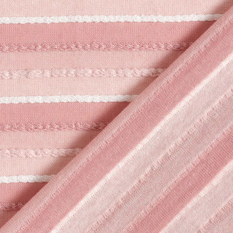Feinstrick Kordelstreifen – rosa/weiss,  image number 4