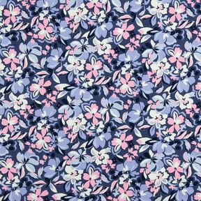 Sommersweat große Blumen | Poppy Fabrics – jeansblau, 
