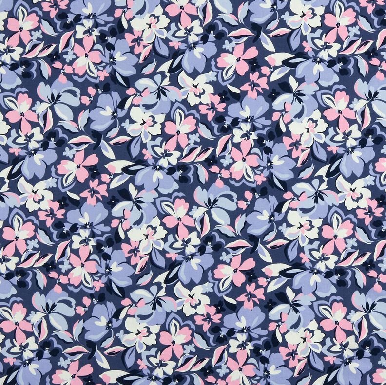 Sommersweat große Blumen | Poppy Fabrics – jeansblau,  image number 1