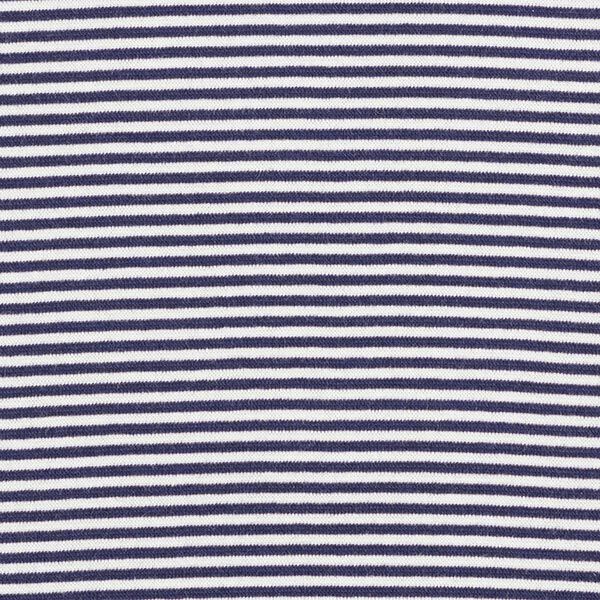 Bündchen Schlauchware schmale Ringel – marineblau/weiss,  image number 1