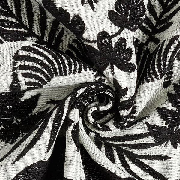 Chenille-Jacquard Barocker Dschungel – schwarz/wollweiss, image number 3