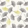 Baumwolljersey Gingkoblätter – wollweiss/lindgrün,  thumbnail number 1