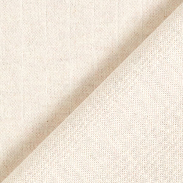 Strickjacquard aufgeraut Nadelstreifen – hellbeige | Reststück 50cm