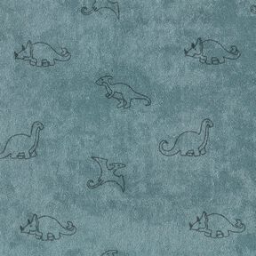 Frotteejersey Dinos – taubenblau, 