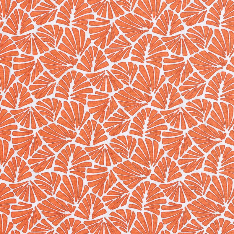 Beschichtete Baumwolle abstrakte Mini-Blätter – orange/weiss, image number 1