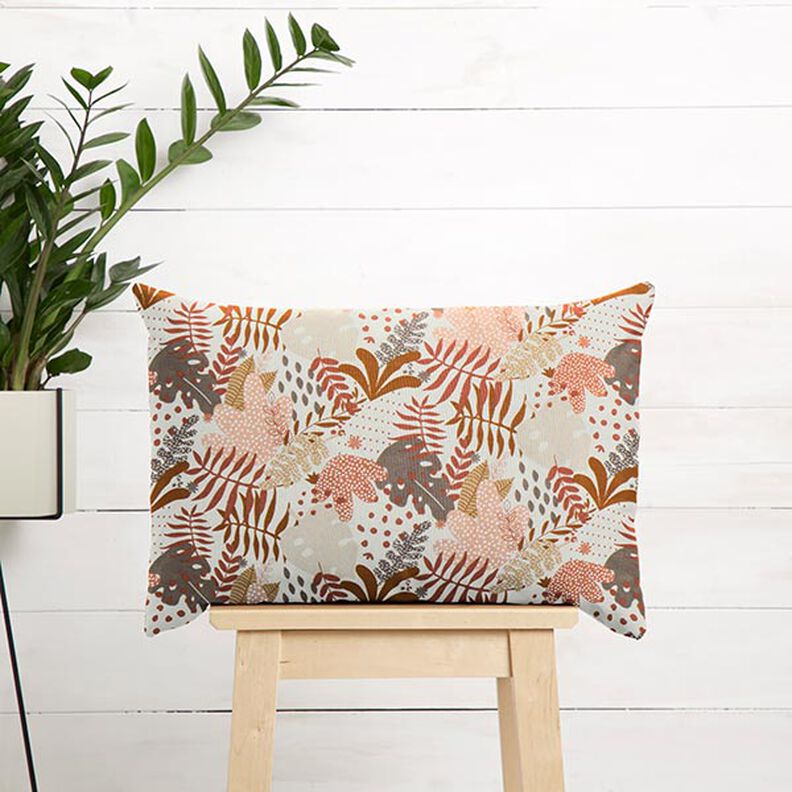 Baumwollstoff Cretonne abstrakte Dschungelpflanzen – terracotta/apricot,  image number 8