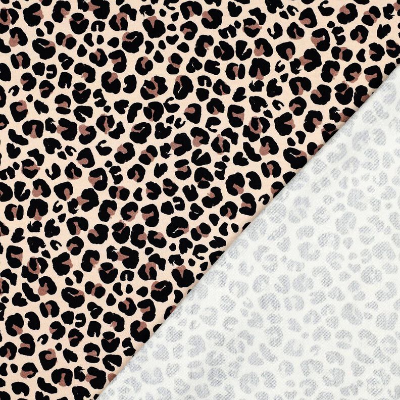 French Terry Sommersweat kleines Leo Print Digitaldruck | Poppy Fabrics – hellbeige/hellbraun, image number 4