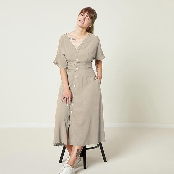Viskose-Leinen-Mix Uni – hellbeige | Reststück 50cm