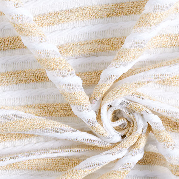 Feinstrick Effektstreifen – weiss/gold, image number 3