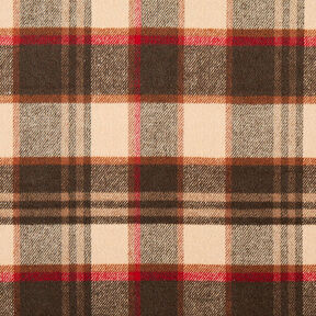 Mantelstoff bunte Karos – cashew/schwarzbraun, 