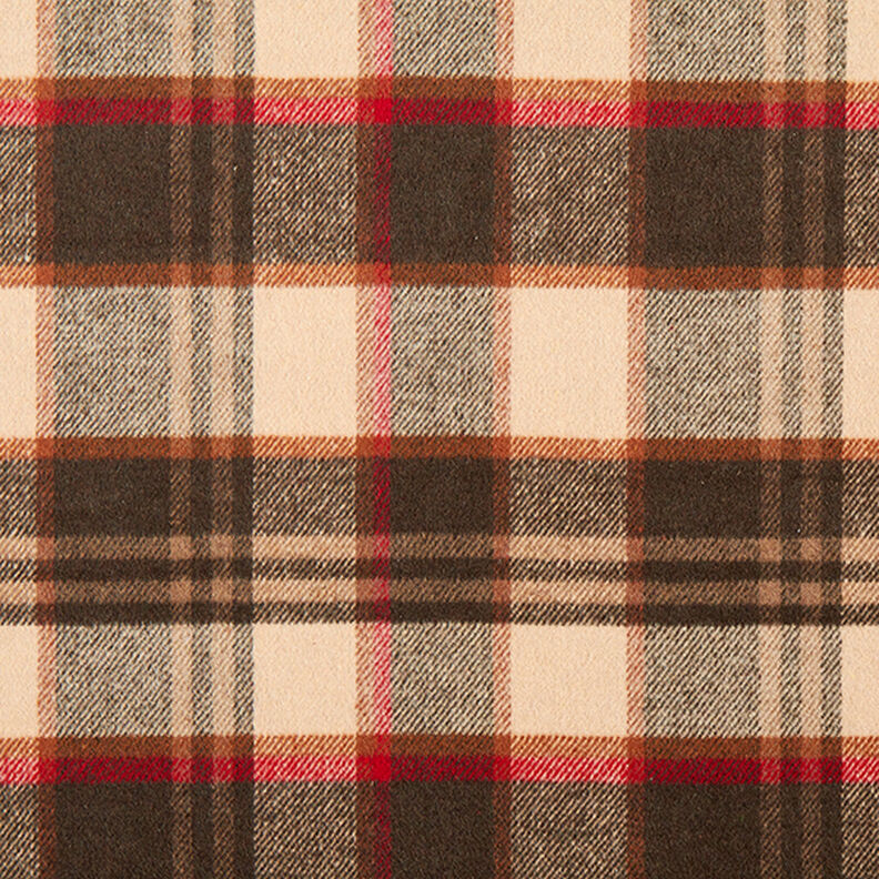 Mantelstoff bunte Karos – cashew/schwarzbraun,  image number 1