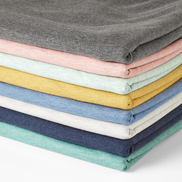 French Terry Fein Melange – mint/grau | Reststück 100cm