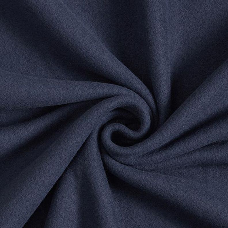 Baumwollfleece Uni – nachtblau | Reststück 70cm,  image number 1