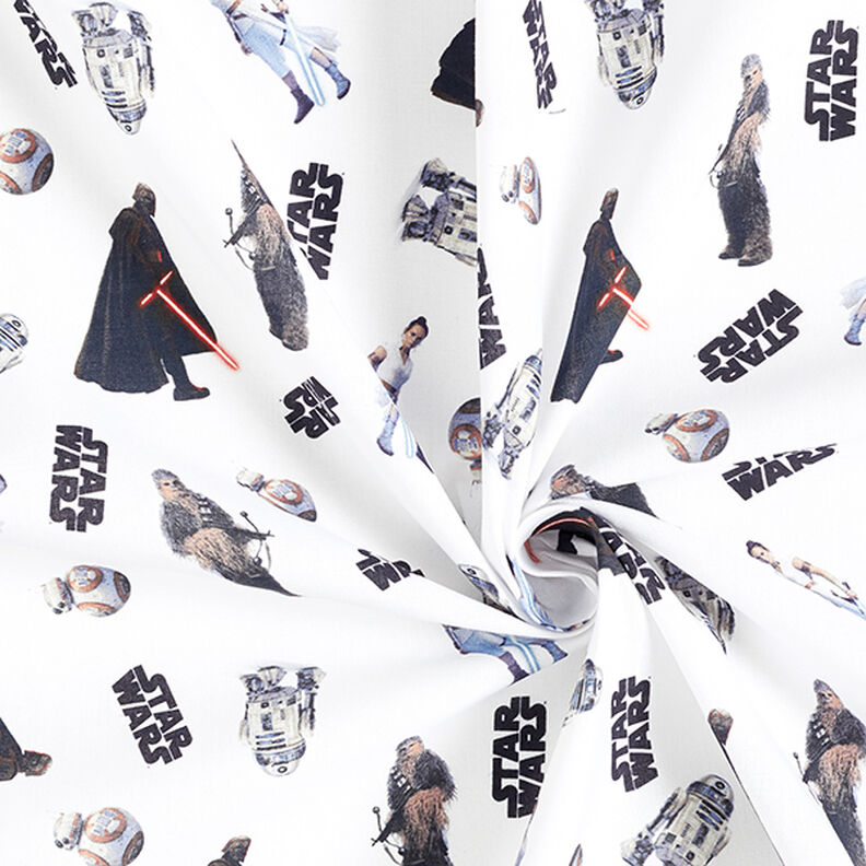 Cretonne Lizenzstoff Figuren | Star Wars – weiss,  image number 3