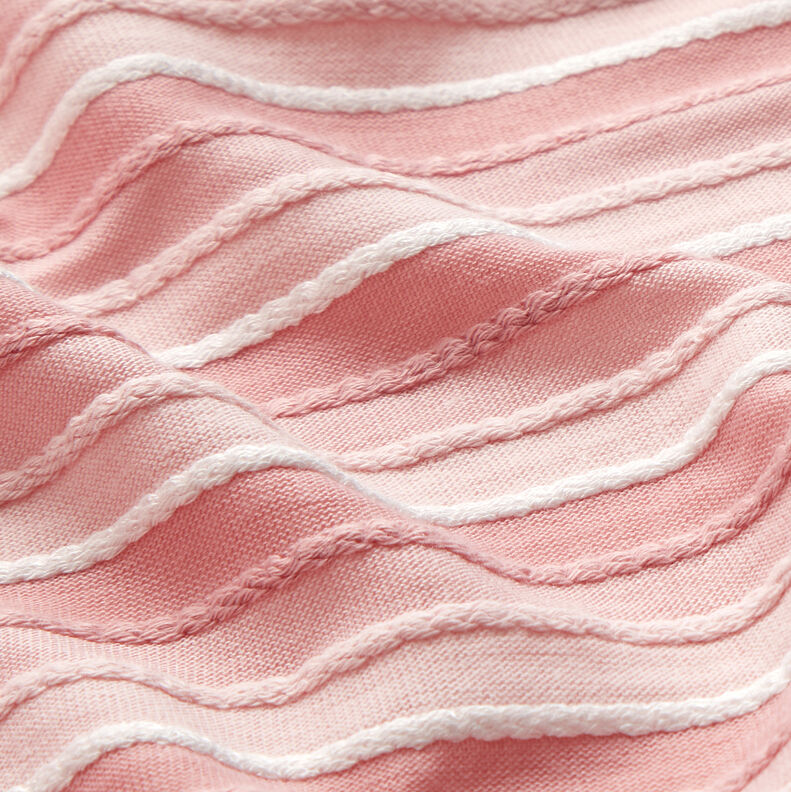 Feinstrick Kordelstreifen – rosa/weiss,  image number 2