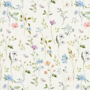 Rippenjersey Aquarell Blumenwiese – elfenbein, 