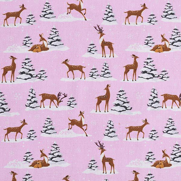 Dekostoff Halbpanama Rehe im Schnee – pastellviolett, image number 1