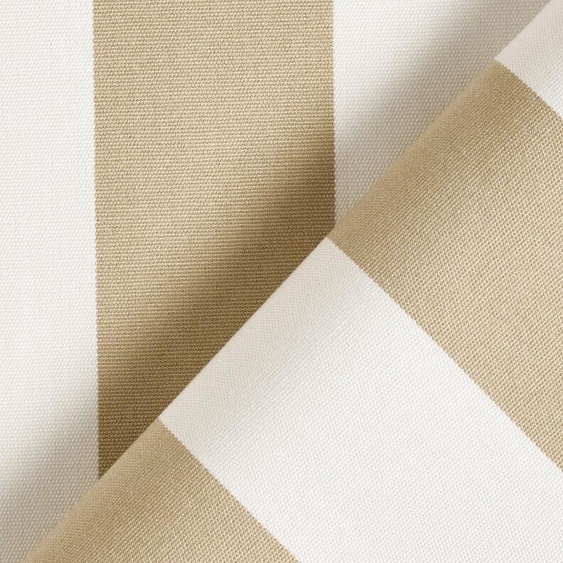 Outdoorstoff Canvas Blockstreifen – dunkelbeige/elfenbein,  image number 4