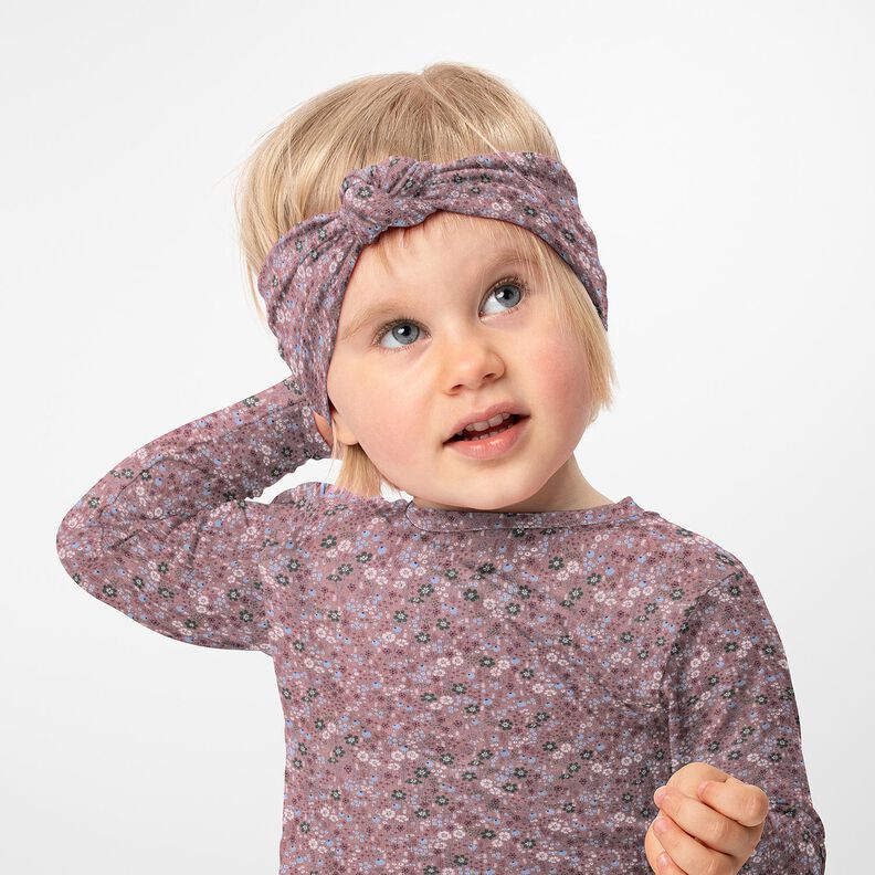 Baumwolljersey Waldblumenwiese Digitaldruck – dunkelaltrosa,  image number 5