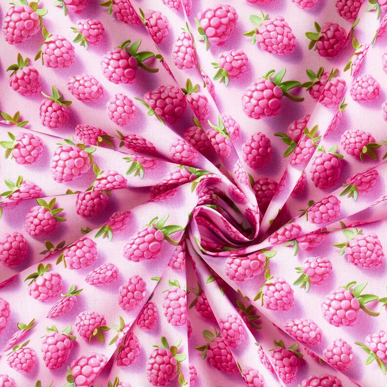 Baumwollstoff Popeline knallige Himbeeren – pastellviolett/apfelgrün, image number 3