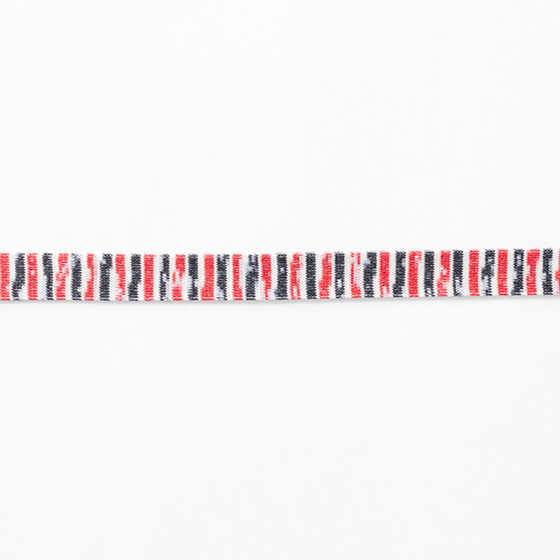 Strickband  Melange Streifen [13 mm] – rot/schwarz,  image number 2