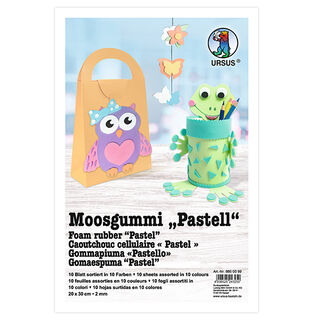 Moosgummi-Set Pastell 20cm x 30cm [2mm], 10 Blatt, 